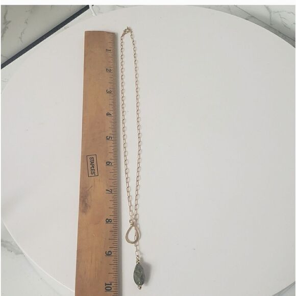 ARTISAN MINIMALIST Paperclip Chain w/Tumbled Stone Charm Pendant - Picture 6 of 6